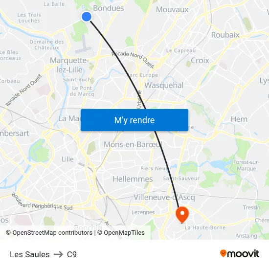 Les Saules to C9 map