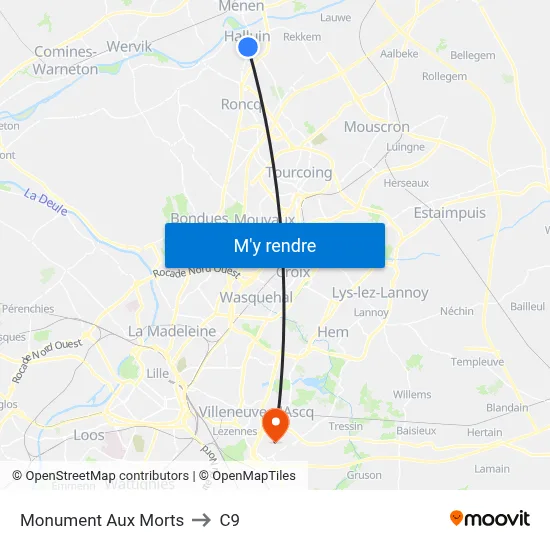 Monument Aux Morts to C9 map