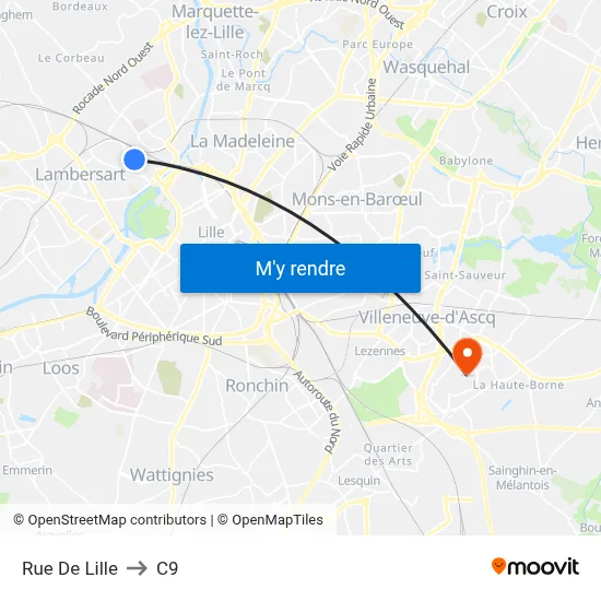 Rue De Lille to C9 map