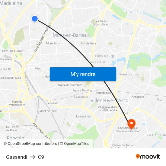Gassendi to C9 map