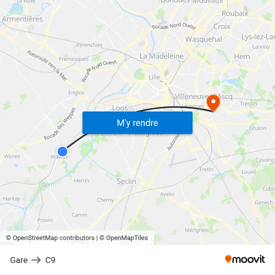 Gare to C9 map