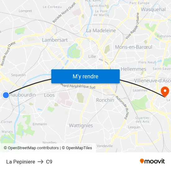 La Pepiniere to C9 map