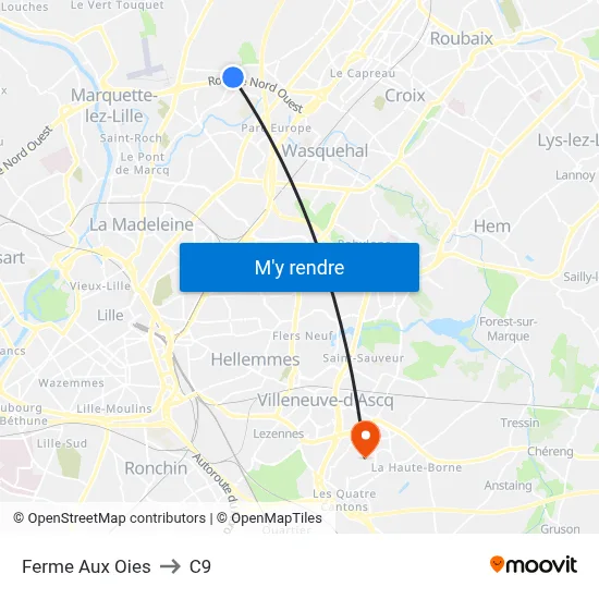 Ferme Aux Oies to C9 map