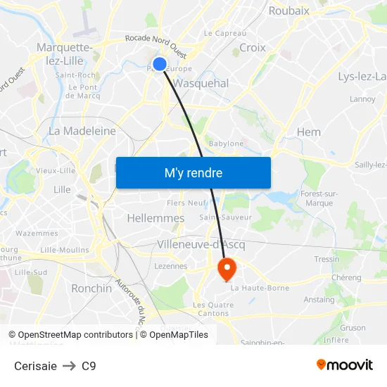 Cerisaie to C9 map