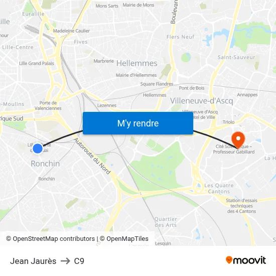 Jean Jaurès to C9 map