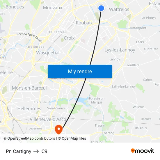 Pn Cartigny to C9 map