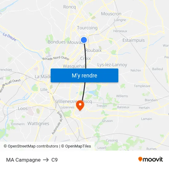 MA Campagne to C9 map