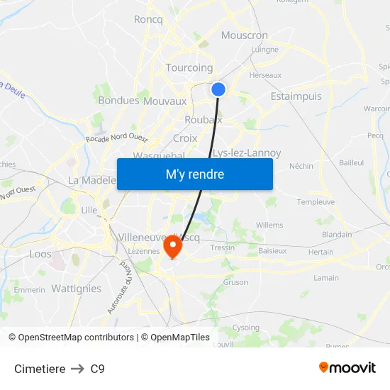 Cimetiere to C9 map