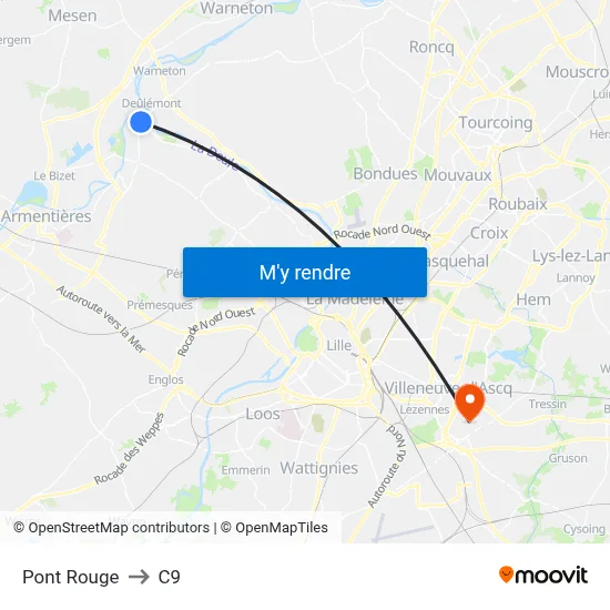 Pont Rouge to C9 map