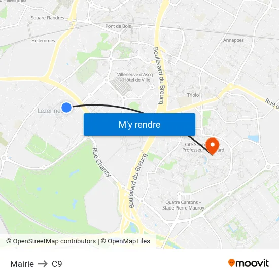 Mairie to C9 map