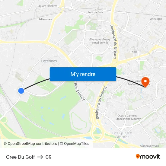 Oree Du Golf to C9 map