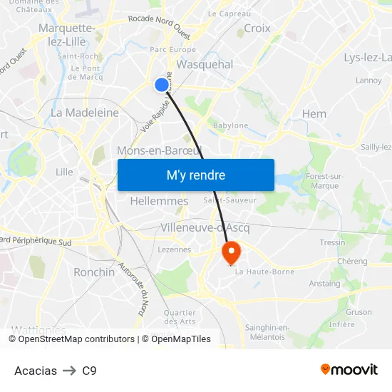 Acacias to C9 map