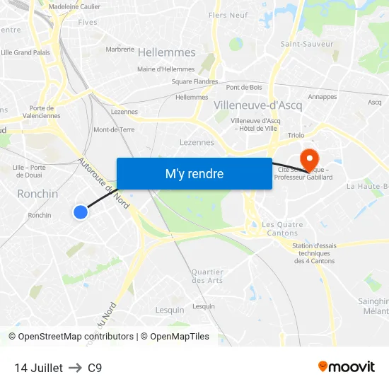 14 Juillet to C9 map