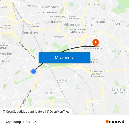 Republique to C9 map