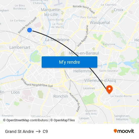 Grand St Andre to C9 map