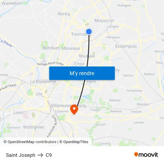 Saint Joseph to C9 map