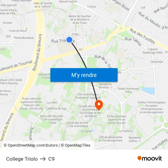 College Triolo to C9 map
