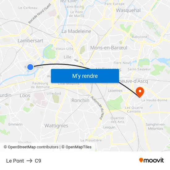 Le Pont to C9 map