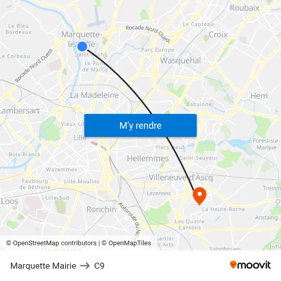 Marquette Mairie to C9 map