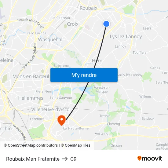 Roubaix Man Fraternite to C9 map