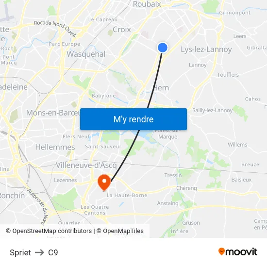 Spriet to C9 map