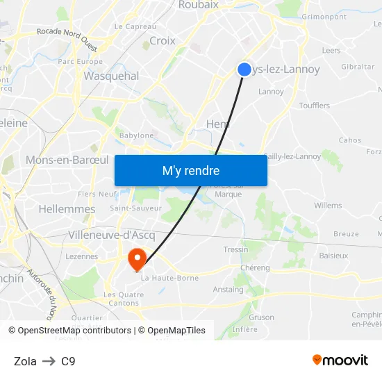 Zola to C9 map