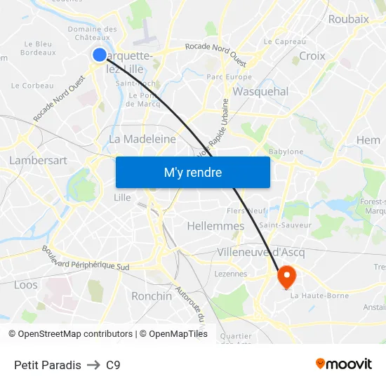 Petit Paradis to C9 map