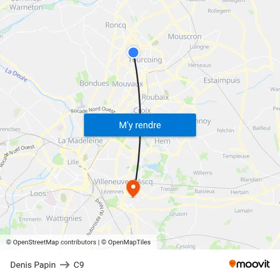 Denis Papin to C9 map