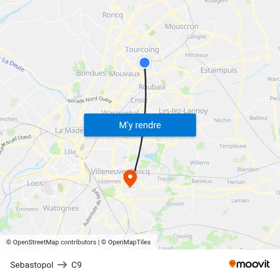 Sebastopol to C9 map