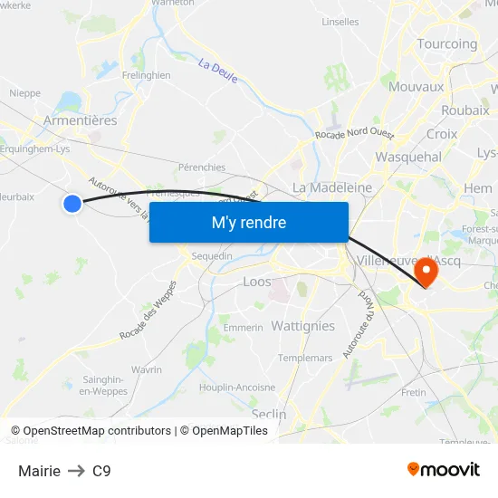 Mairie to C9 map