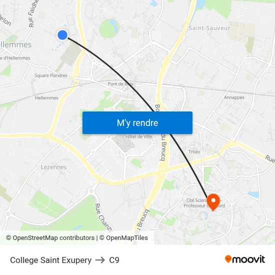 College Saint Exupery to C9 map