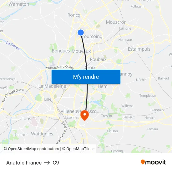 Anatole France to C9 map