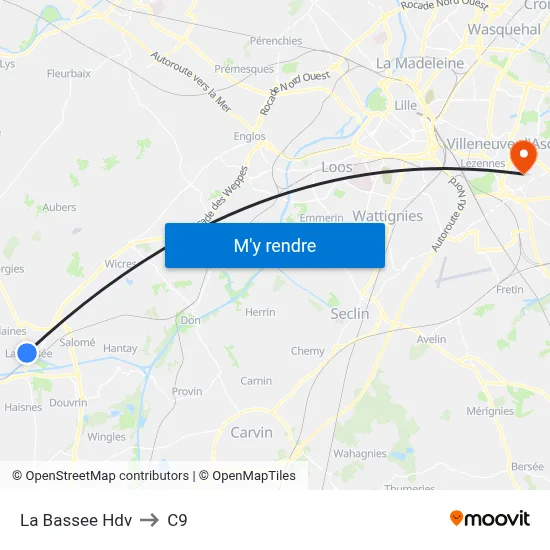 La Bassee Hdv to C9 map