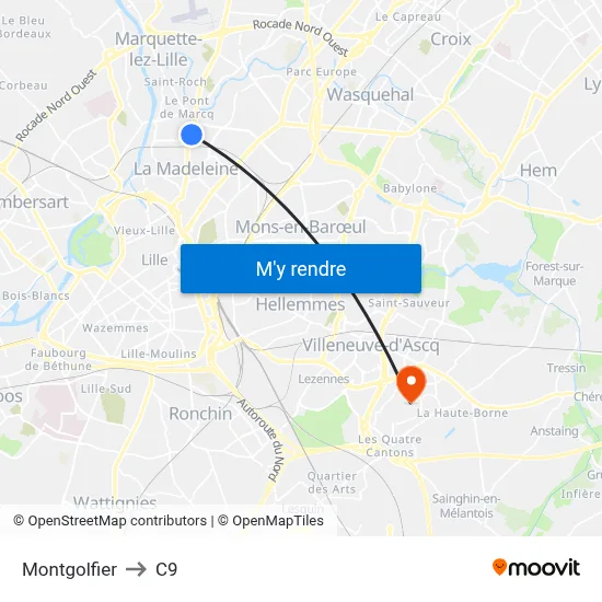Montgolfier to C9 map