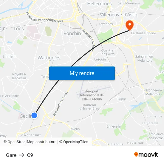 Gare to C9 map
