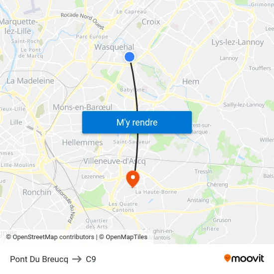 Pont Du Breucq to C9 map