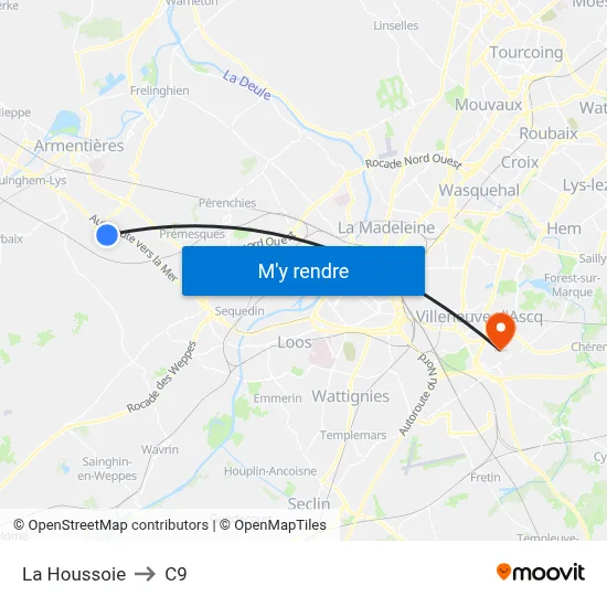 La Houssoie to C9 map