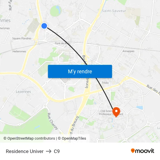 Residence Univer to C9 map