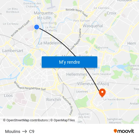 Moulins to C9 map