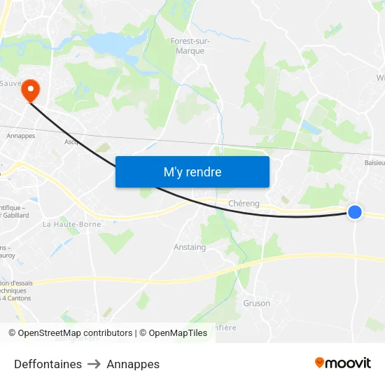 Deffontaines to Annappes map