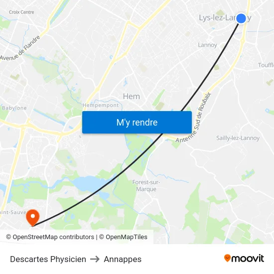 Descartes Physicien to Annappes map