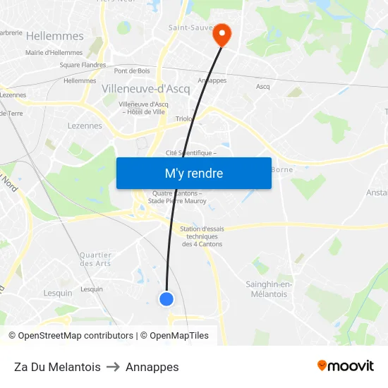 Za Du Melantois to Annappes map