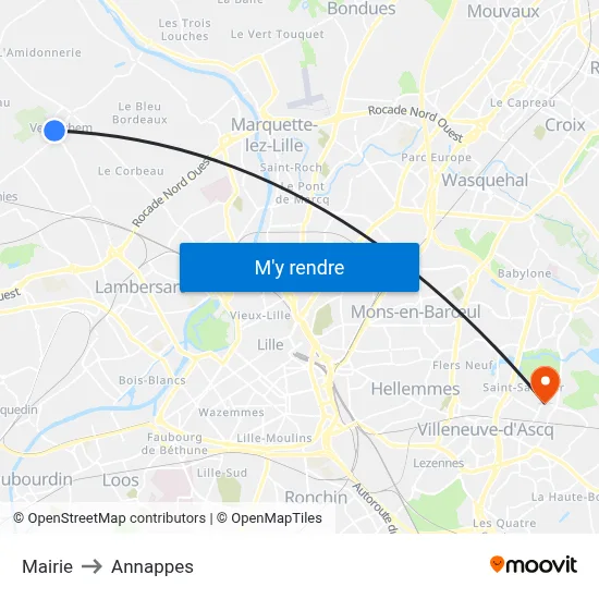 Mairie to Annappes map