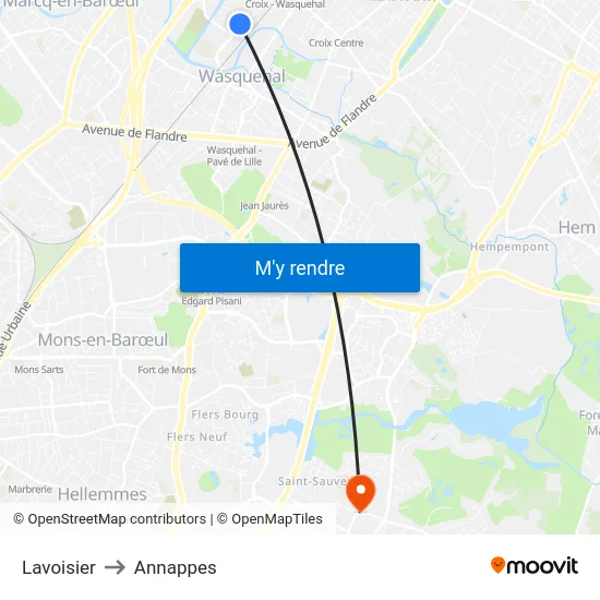 Lavoisier to Annappes map