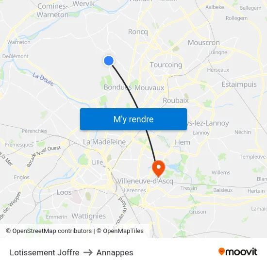 Lotissement Joffre to Annappes map