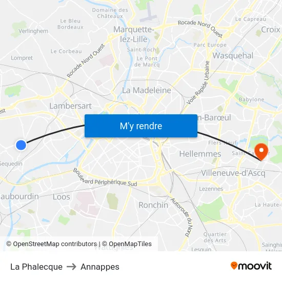 La Phalecque to Annappes map