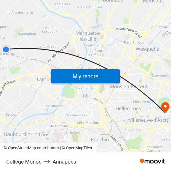 College Monod to Annappes map