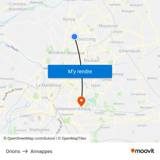 Orions to Annappes map