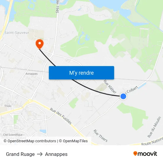 Grand Ruage to Annappes map