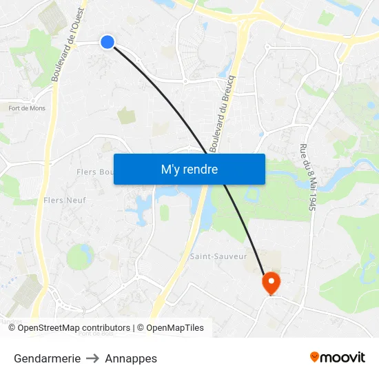 Gendarmerie to Annappes map